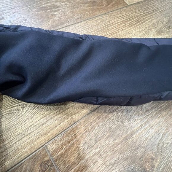 Laundry by Shelli Segal Asymettrical Packable Puffer Jacket Navy/Gold Sz L - Picture 6 of 14